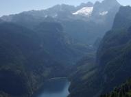 Gosausee és a Dachstein-gleccser fentről ...